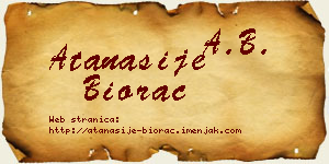 Atanasije Biorac vizit kartica